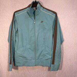 Nike Sportswear Full Zip Up Jacket Teal Women's Size Medium Running Athletic